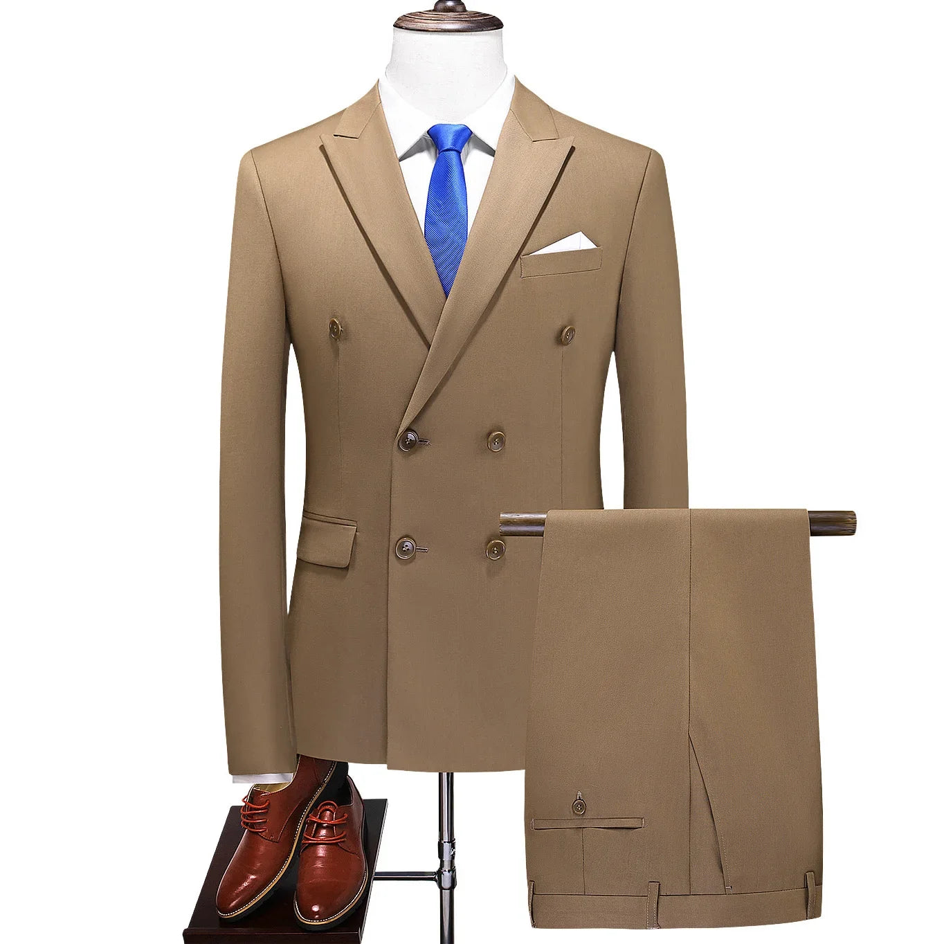 Men's Fashion Business Elegant Casual Gentleman Double Breasted  Suit