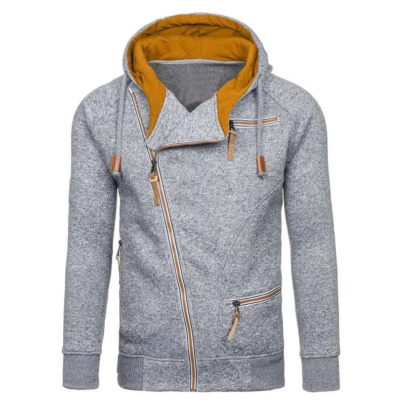 Men's Hoodies Sweatshirts Slim Zipper Casual Long Sleeve Streetwear