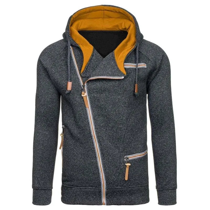 Men's Hoodies Sweatshirts Slim Zipper Casual Long Sleeve Streetwear