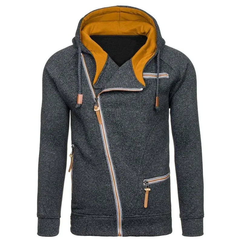 Men's Hoodies Sweatshirts Slim Zipper Casual Long Sleeve Streetwear