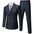 Navy blue suit jacket and pants on a white background