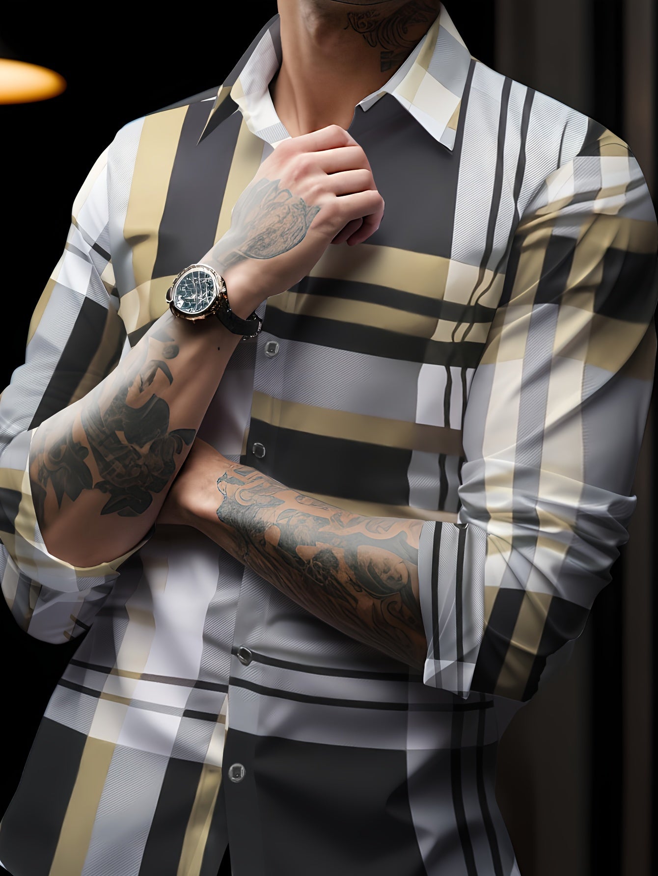 Men's Stylish Long Sleeve Formal Casual Lapel Comfortable Dress Shirt