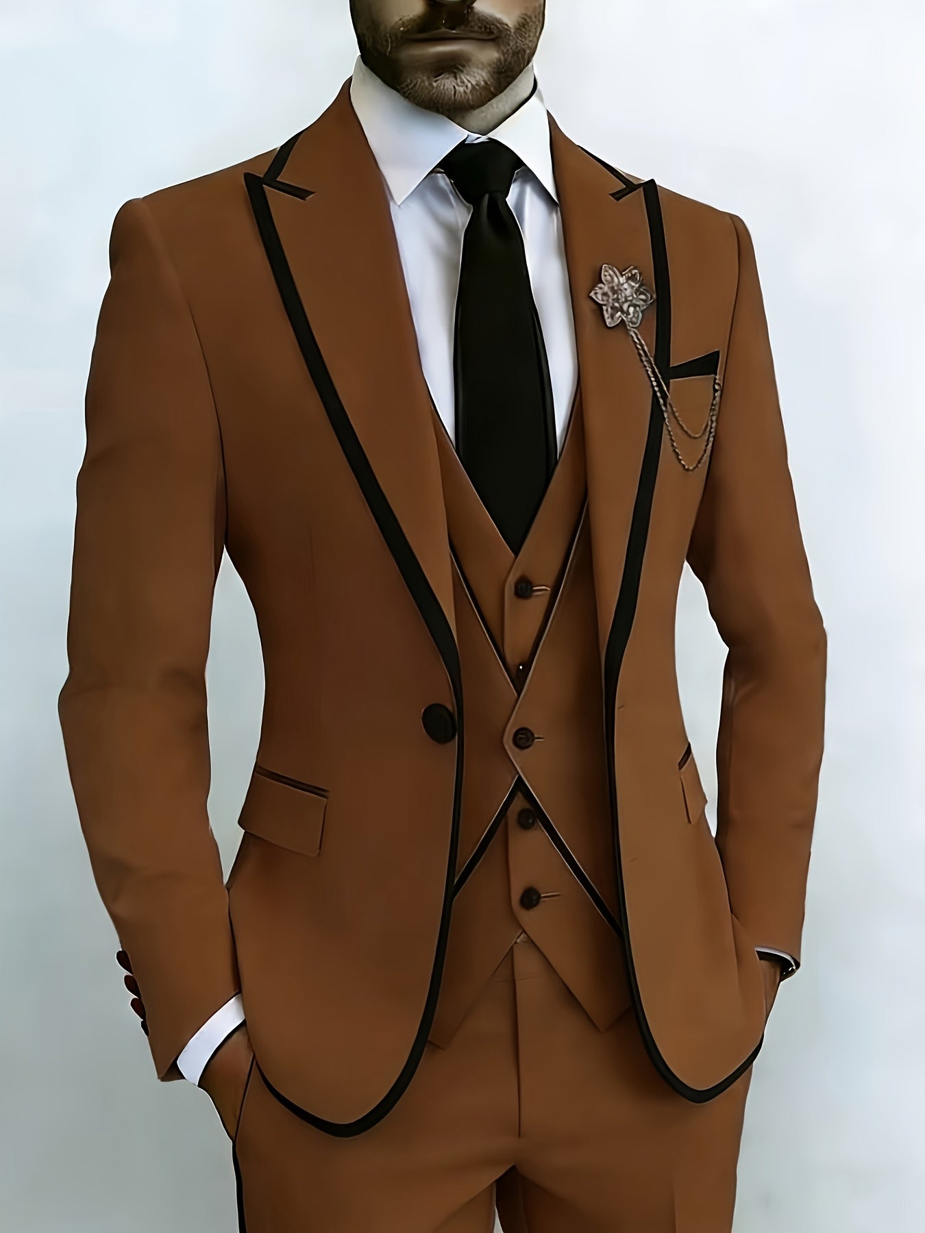 New Men's Suit 3pcs Set, with Exquisite Design And Elegant Classic Cut