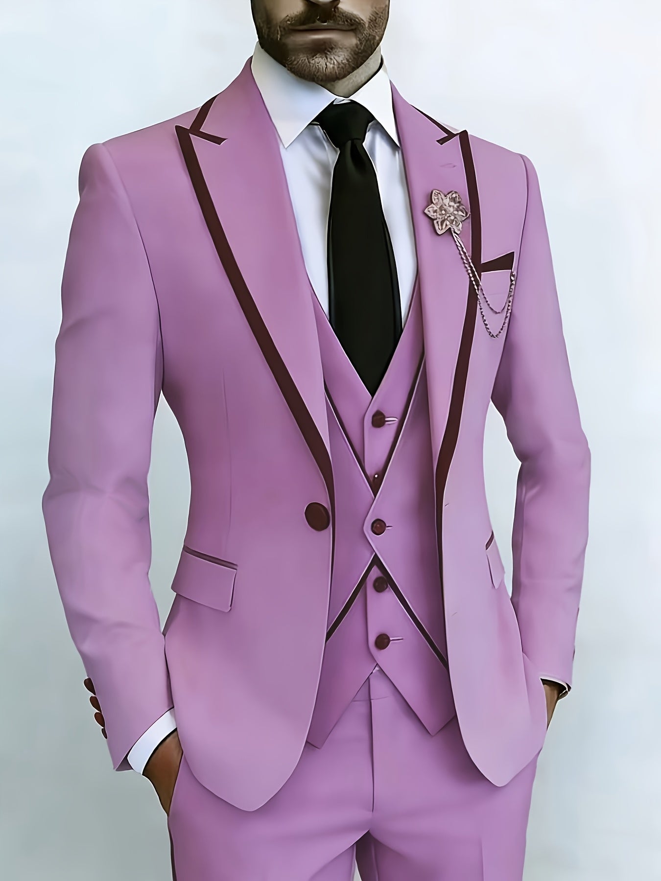 New Men's Suit 3pcs Set, with Exquisite Design And Elegant Classic Cut
