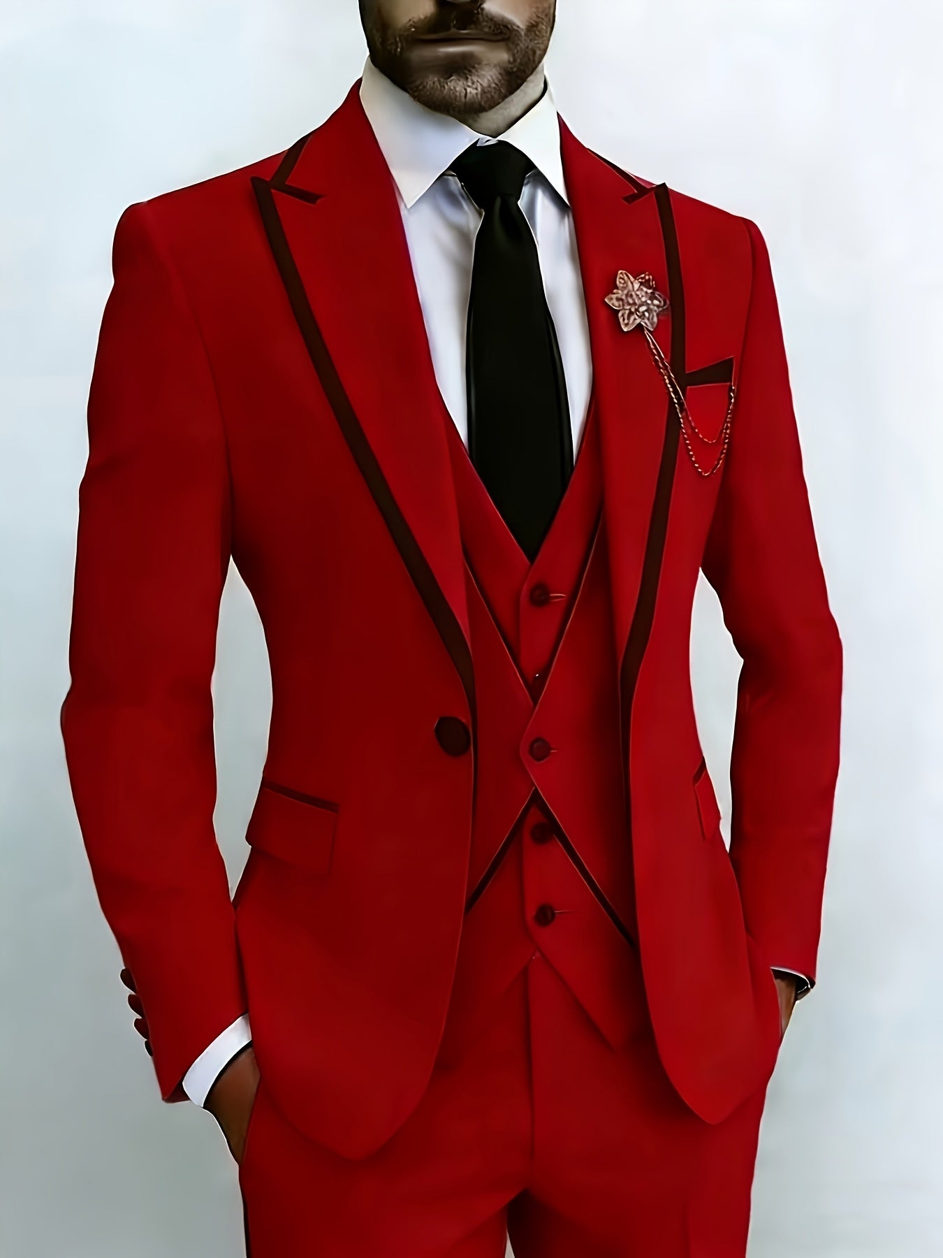 New Men's Suit 3pcs Set, with Exquisite Design And Elegant Classic Cut