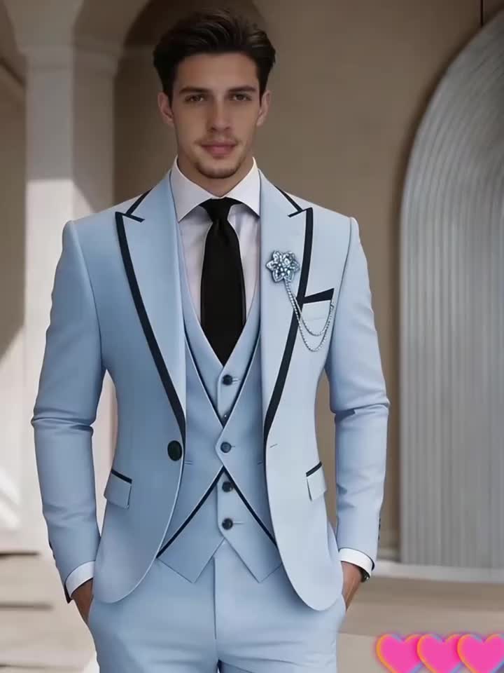 New Men's Suit 3pcs Set, with Exquisite Design And Elegant Classic Cut