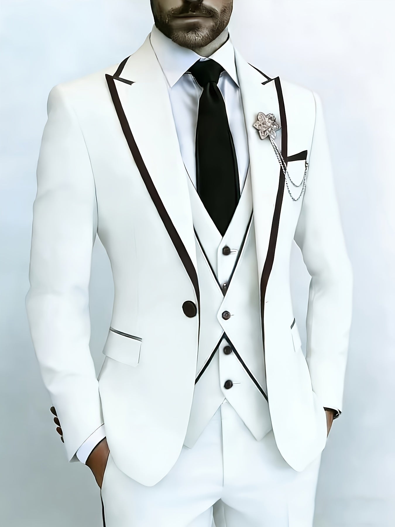 New Men's Suit 3pcs Set, with Exquisite Design And Elegant Classic Cut