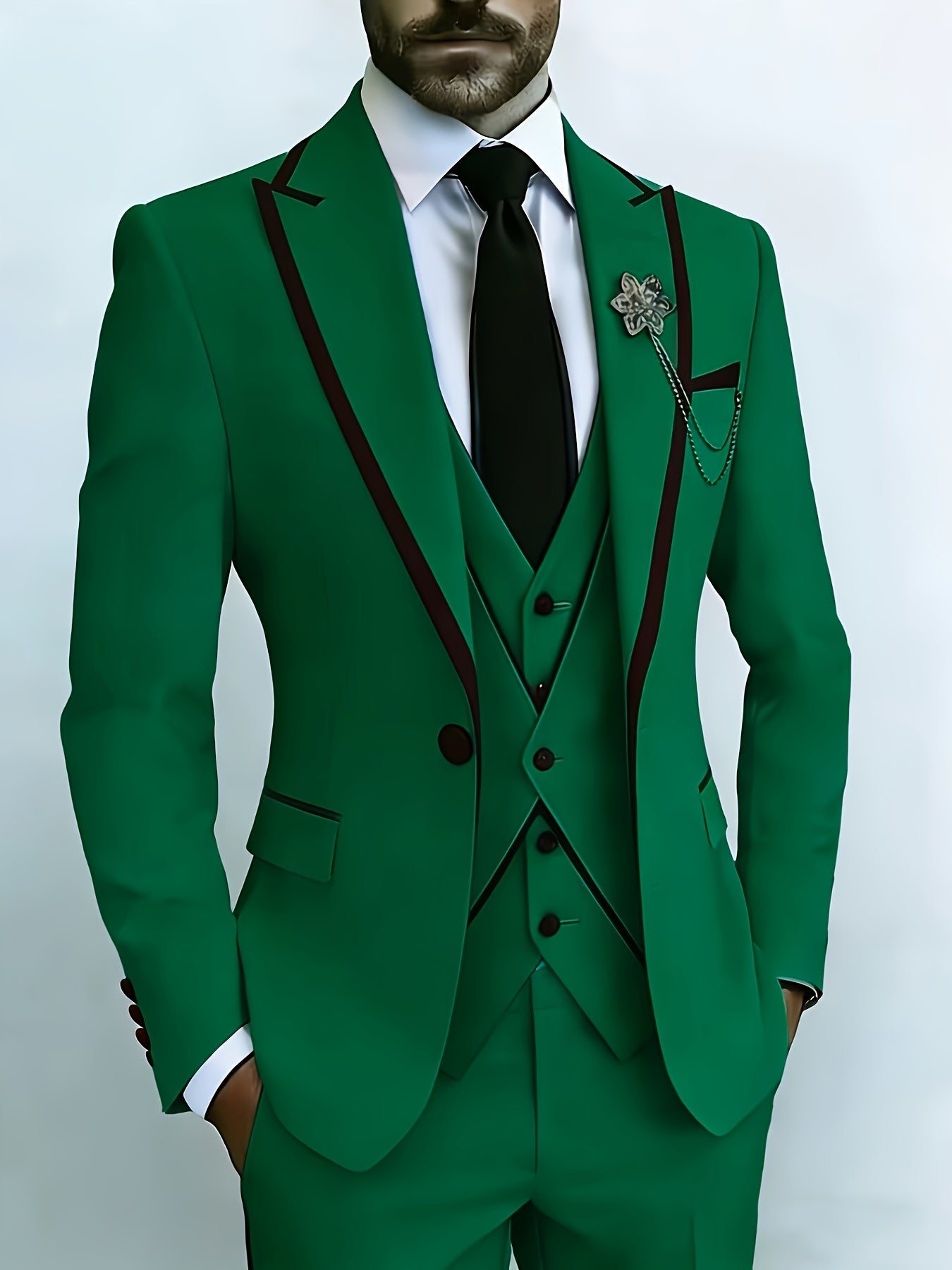New Men's Suit 3pcs Set, with Exquisite Design And Elegant Classic Cut