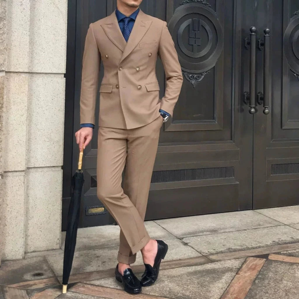 Men's Retro Gao Ding Private Order Slim Fit Closure Collar Suit