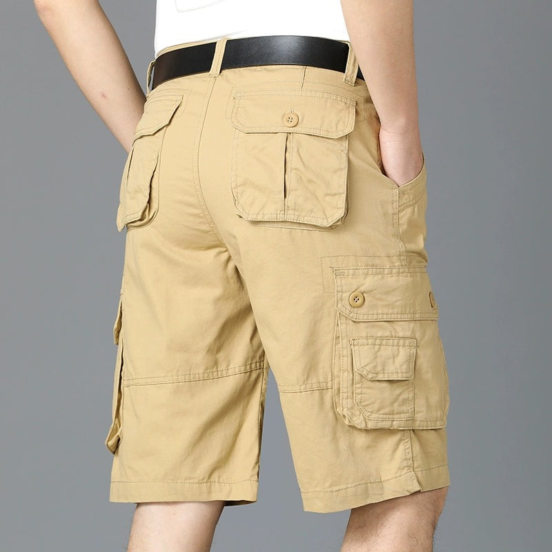 Stylish multi-pocket beach shorts for casual sports and work.