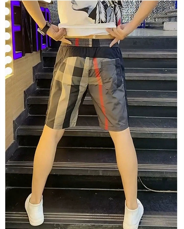 Men Shorts Outdoor Casual Stripes Color Matching Fashion