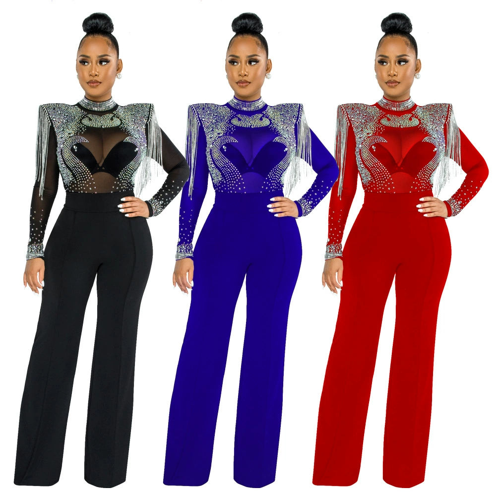 Fashion Women plus Big Size Party Piece Jumpsuit Rompers Ladies