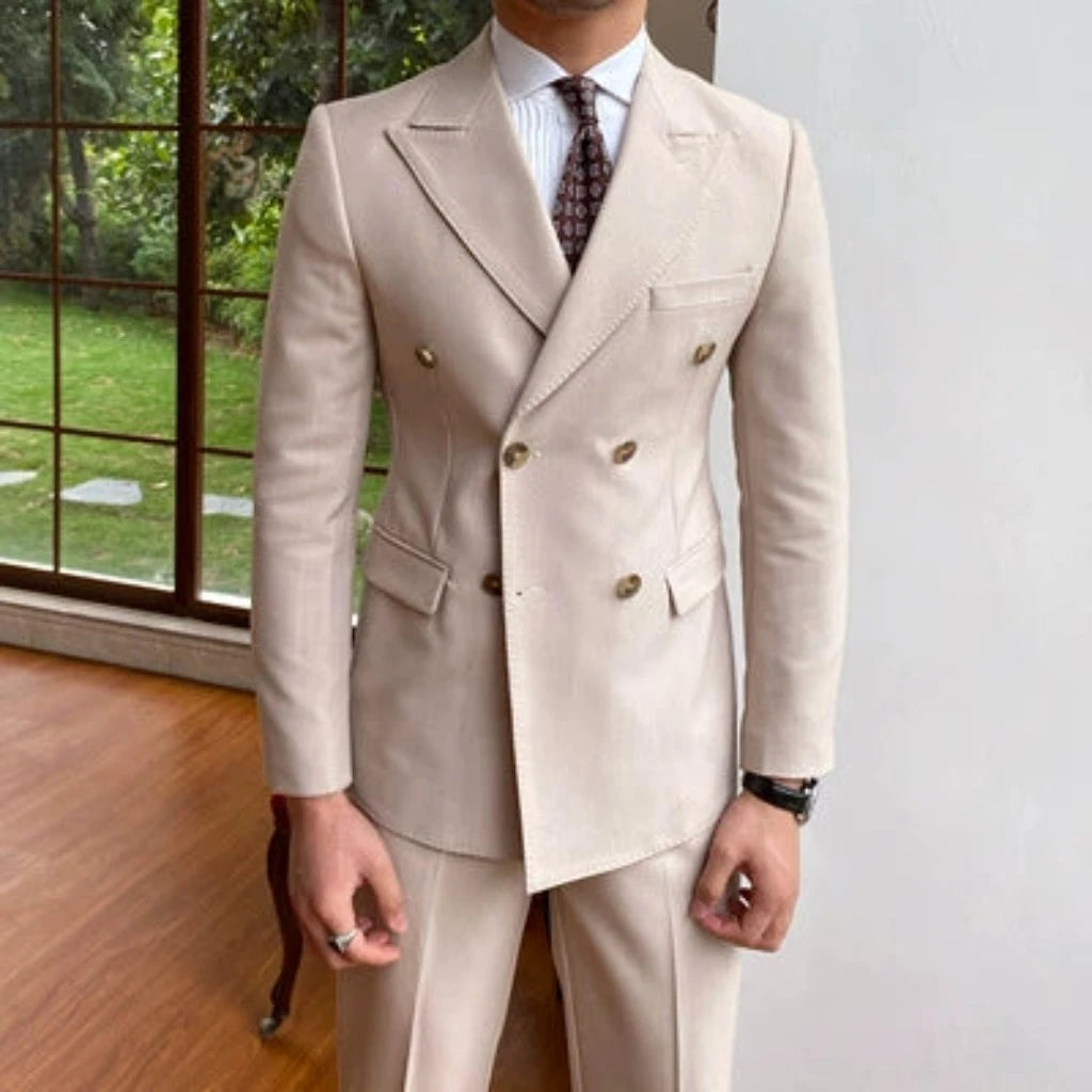 Men's Retro Gao Ding Private Order Slim Fit Closure Collar Suit