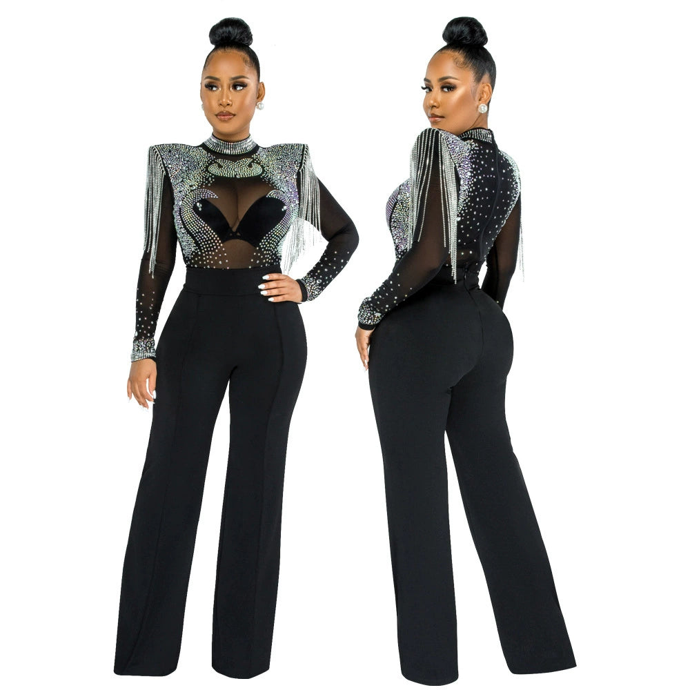 Fashion Women plus Big Size Party Piece Jumpsuit Rompers Ladies