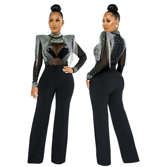 Fashion Women plus Big Size Party Piece Jumpsuit Rompers Ladies