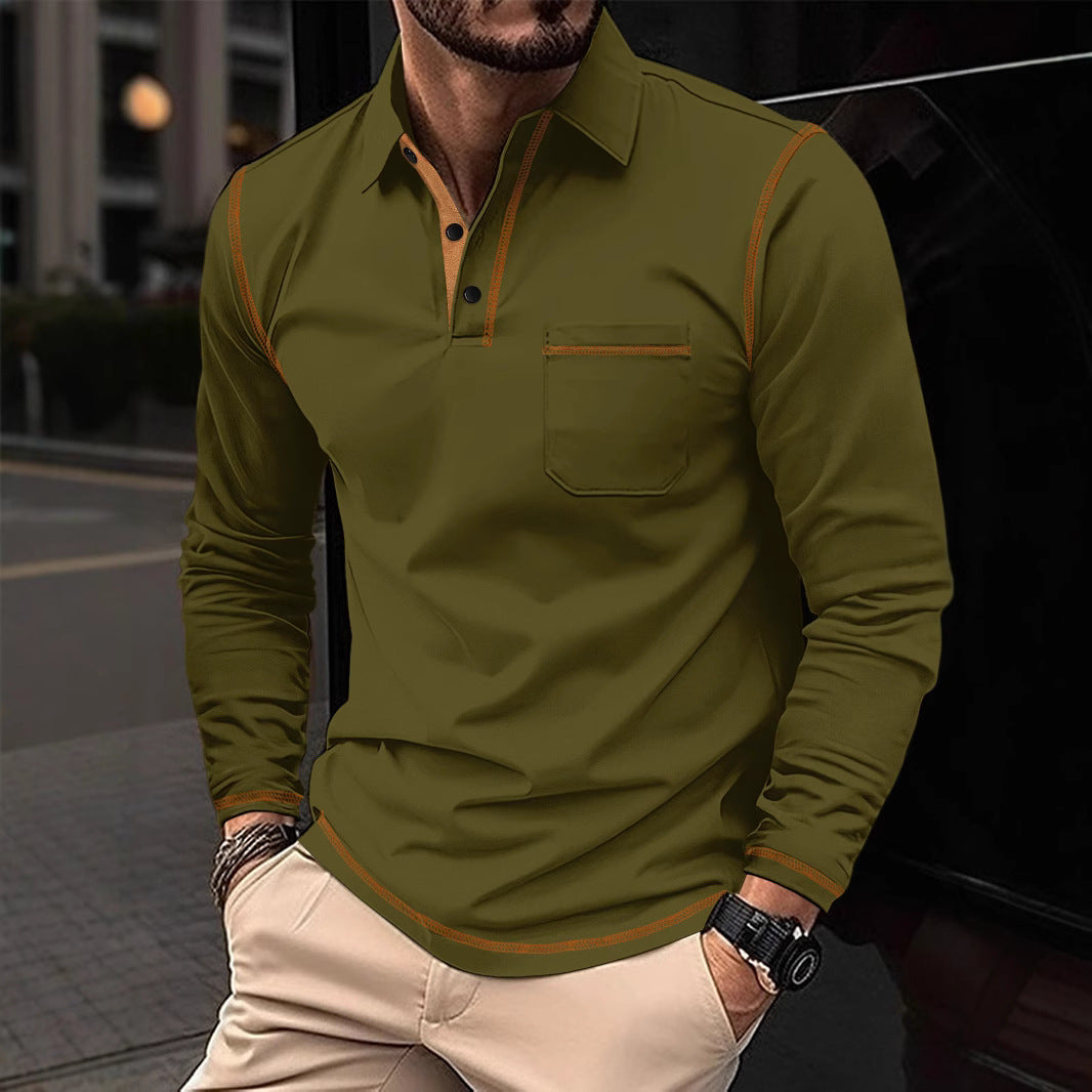 polo shirt long sleeve lapel men amazon casual sports breathable