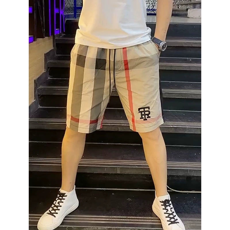 Men Shorts Outdoor Casual Stripes Color Matching Fashion