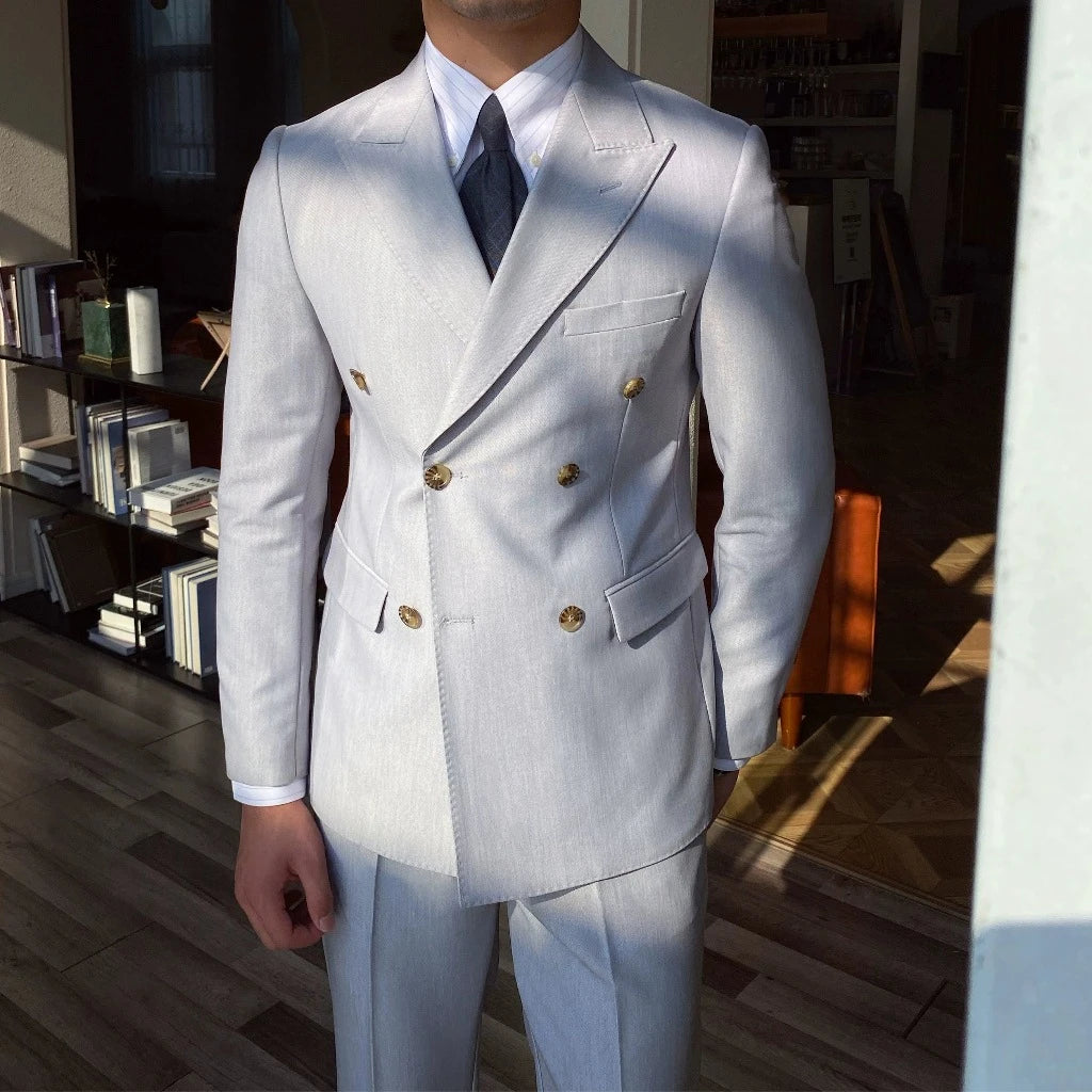 Men's Retro Gao Ding Private Order Slim Fit Closure Collar Suit