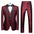 Men's Business Dress Wedding Best Man Jacquard Suit Three-piece Set Cross-border Suit