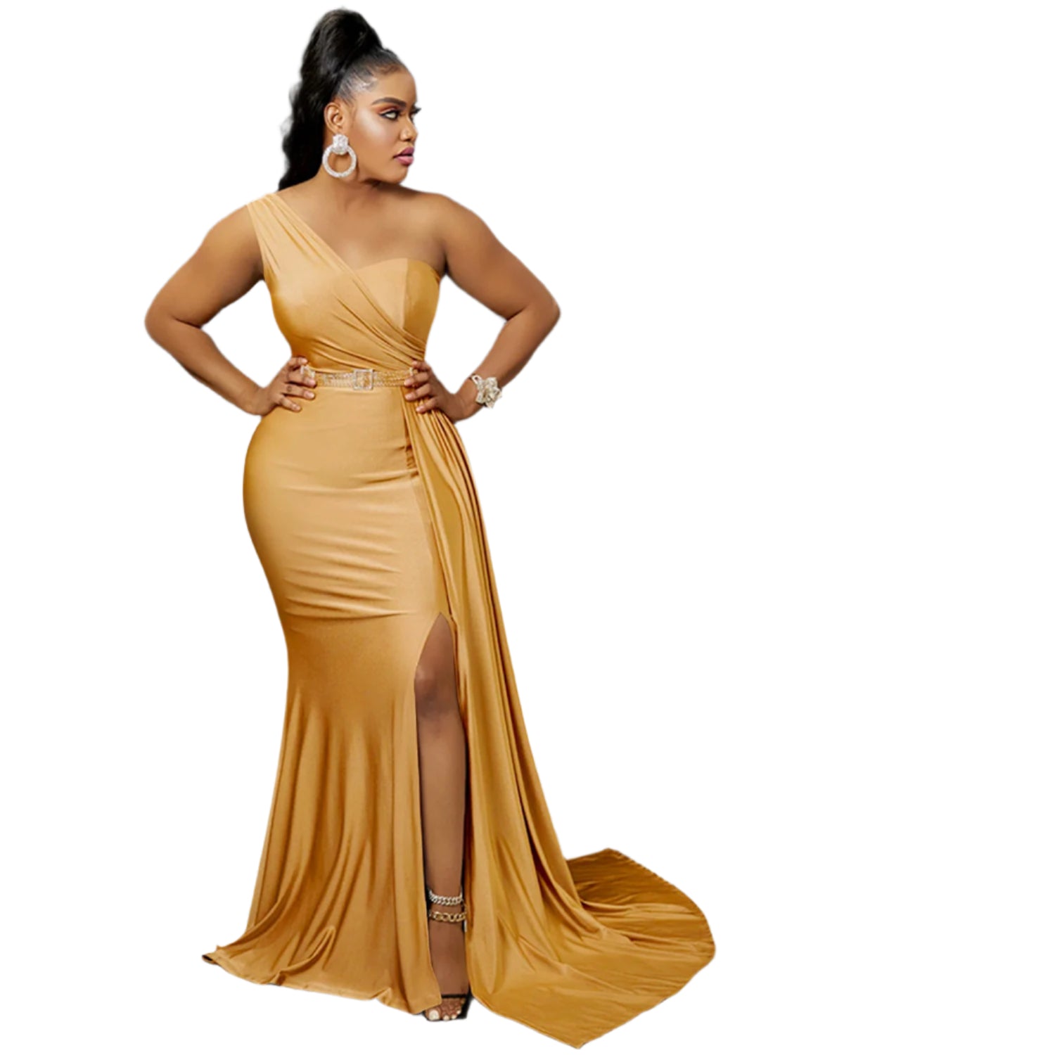 One-Shoulder Mermaid Long Maxi Women Sexy Party Club Even Prom Dresses