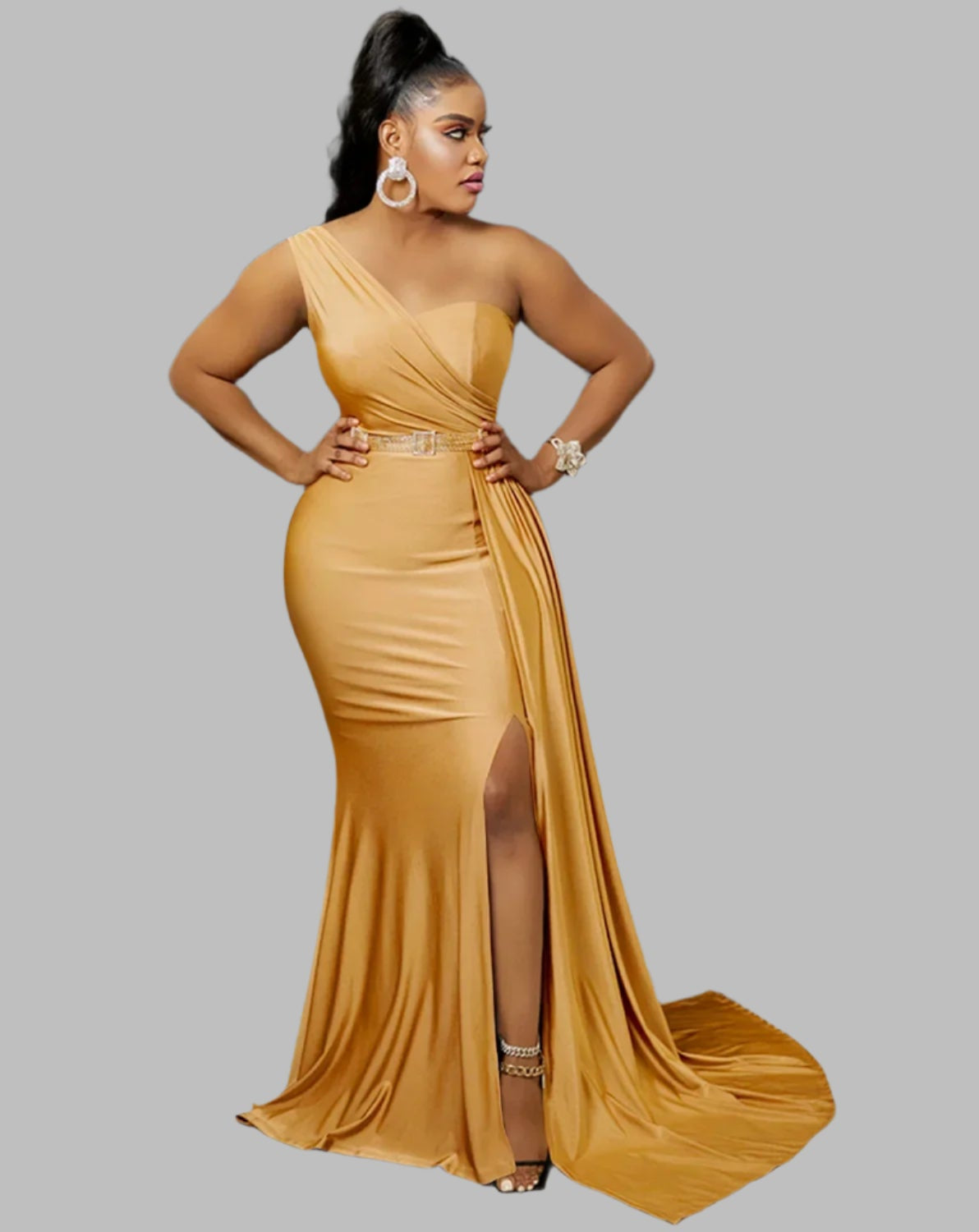 One-Shoulder Mermaid Long Maxi Women Sexy Party Club Even Prom Dresses