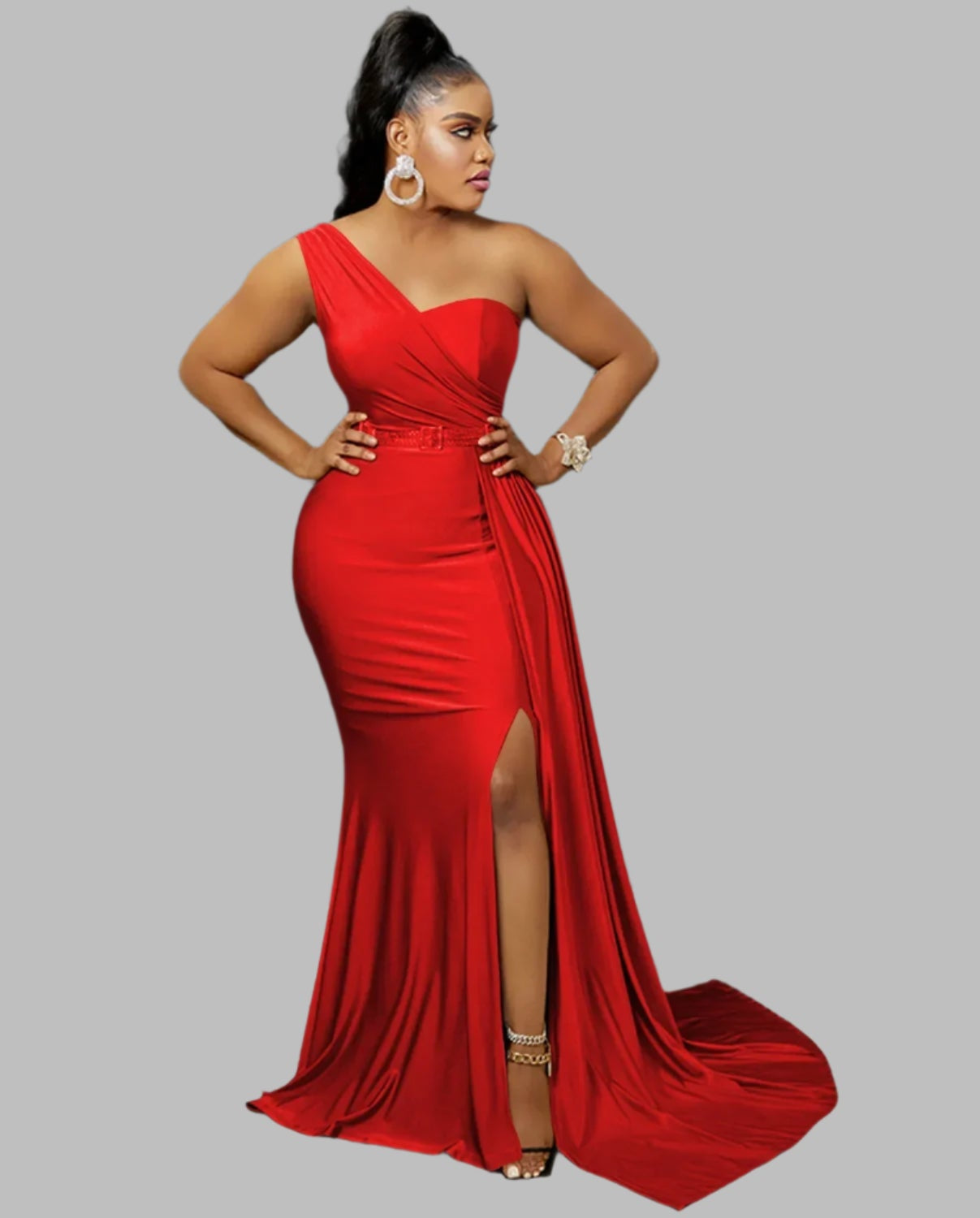 One-Shoulder Mermaid Long Maxi Women Sexy Party Club Even Prom Dresses