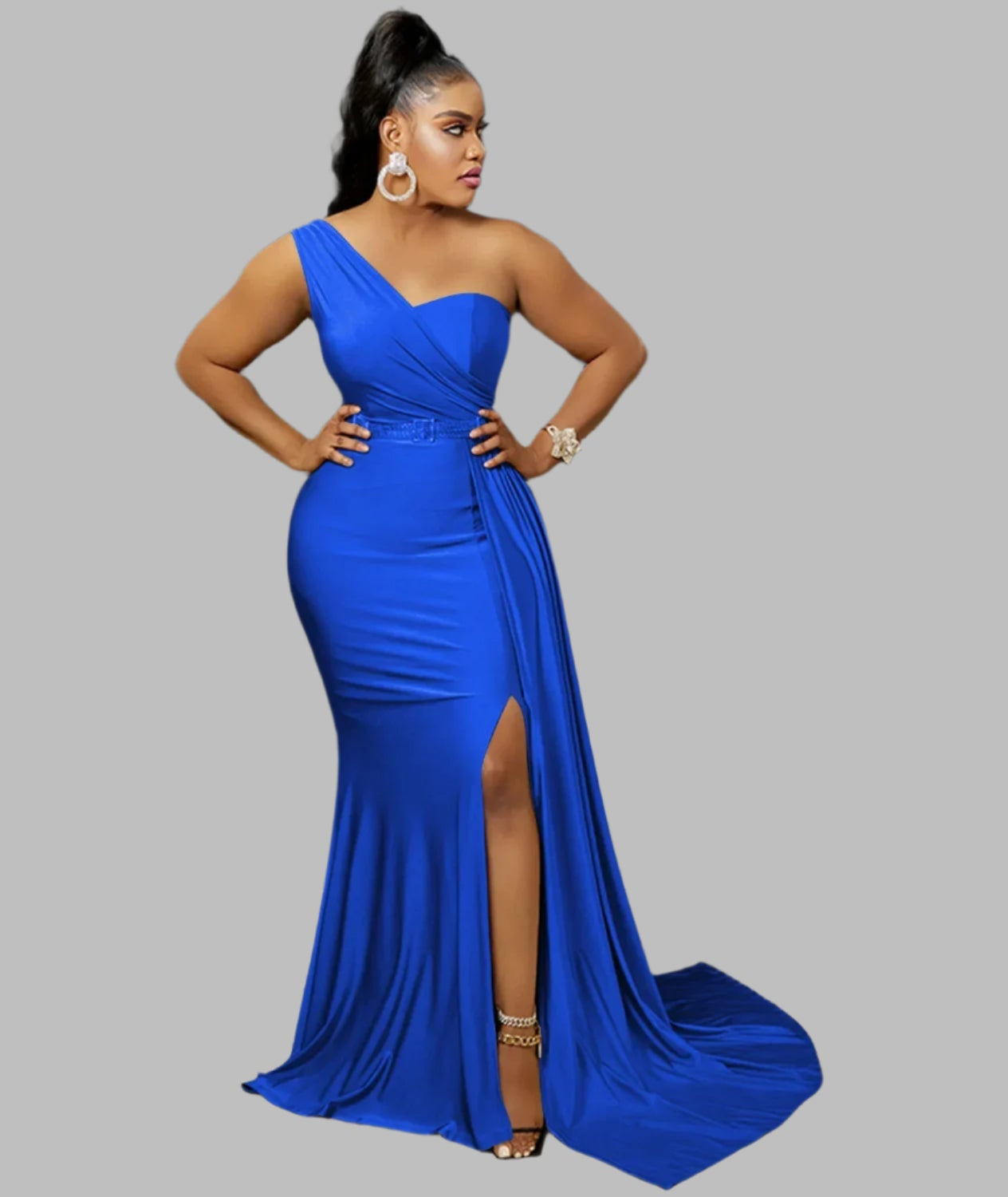 One-Shoulder Mermaid Long Maxi Women Sexy Party Club Even Prom Dresses