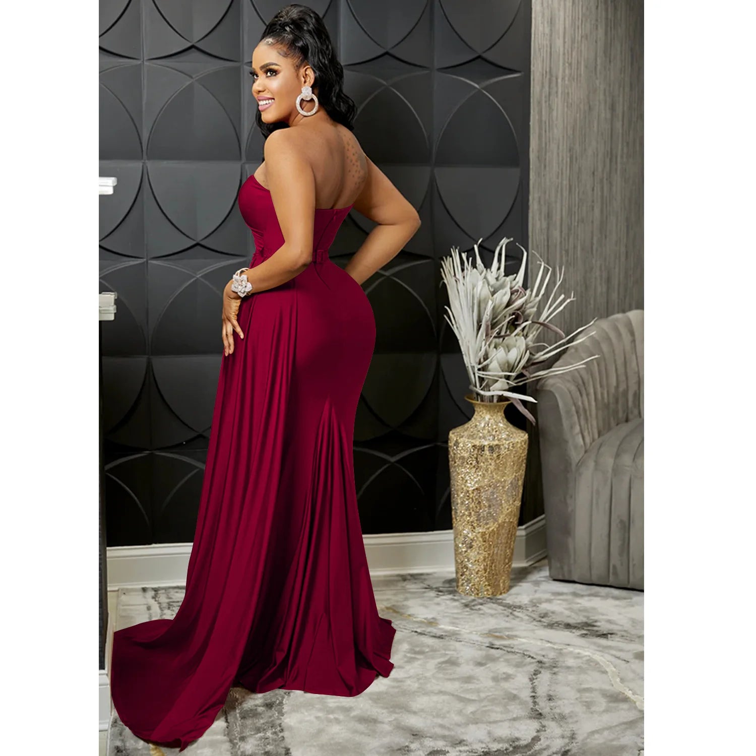 One-Shoulder Mermaid Long Maxi Women Sexy Party Club Even Prom Dresses