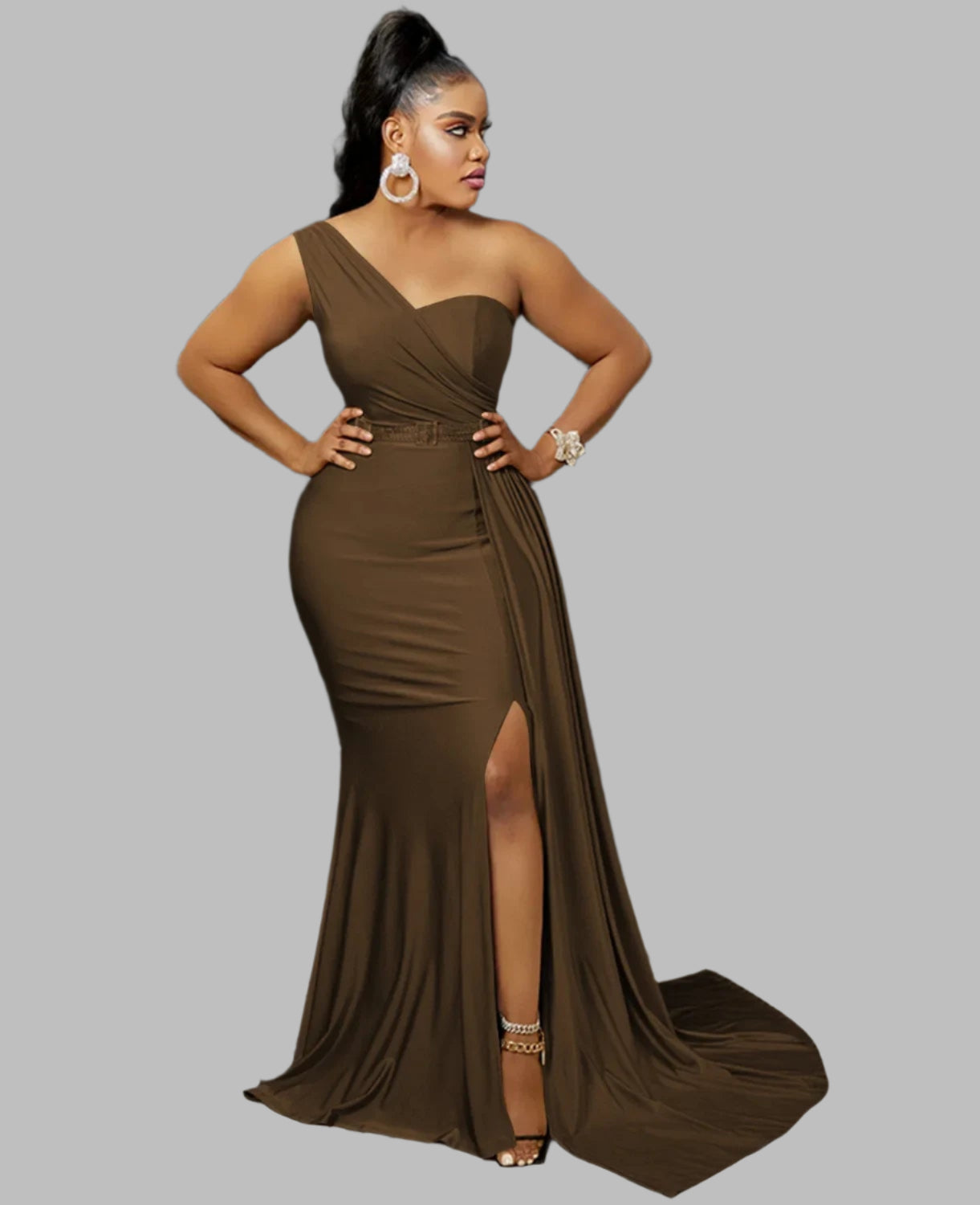 One-Shoulder Mermaid Long Maxi Women Sexy Party Club Even Prom Dresses