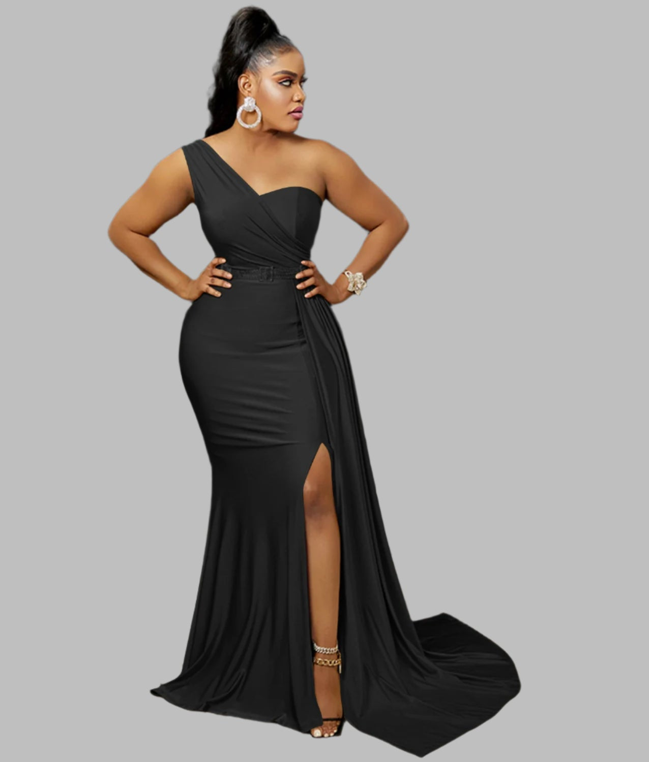 One-Shoulder Mermaid Long Maxi Women Sexy Party Club Even Prom Dresses