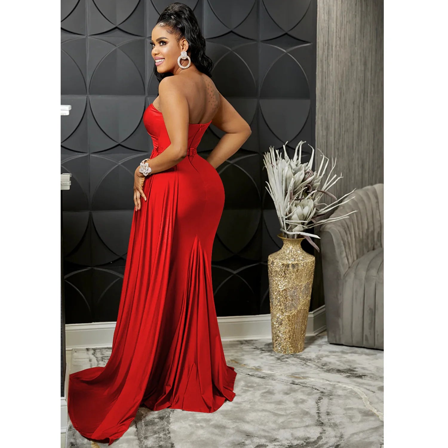 One-Shoulder Mermaid Long Maxi Women Sexy Party Club Even Prom Dresses