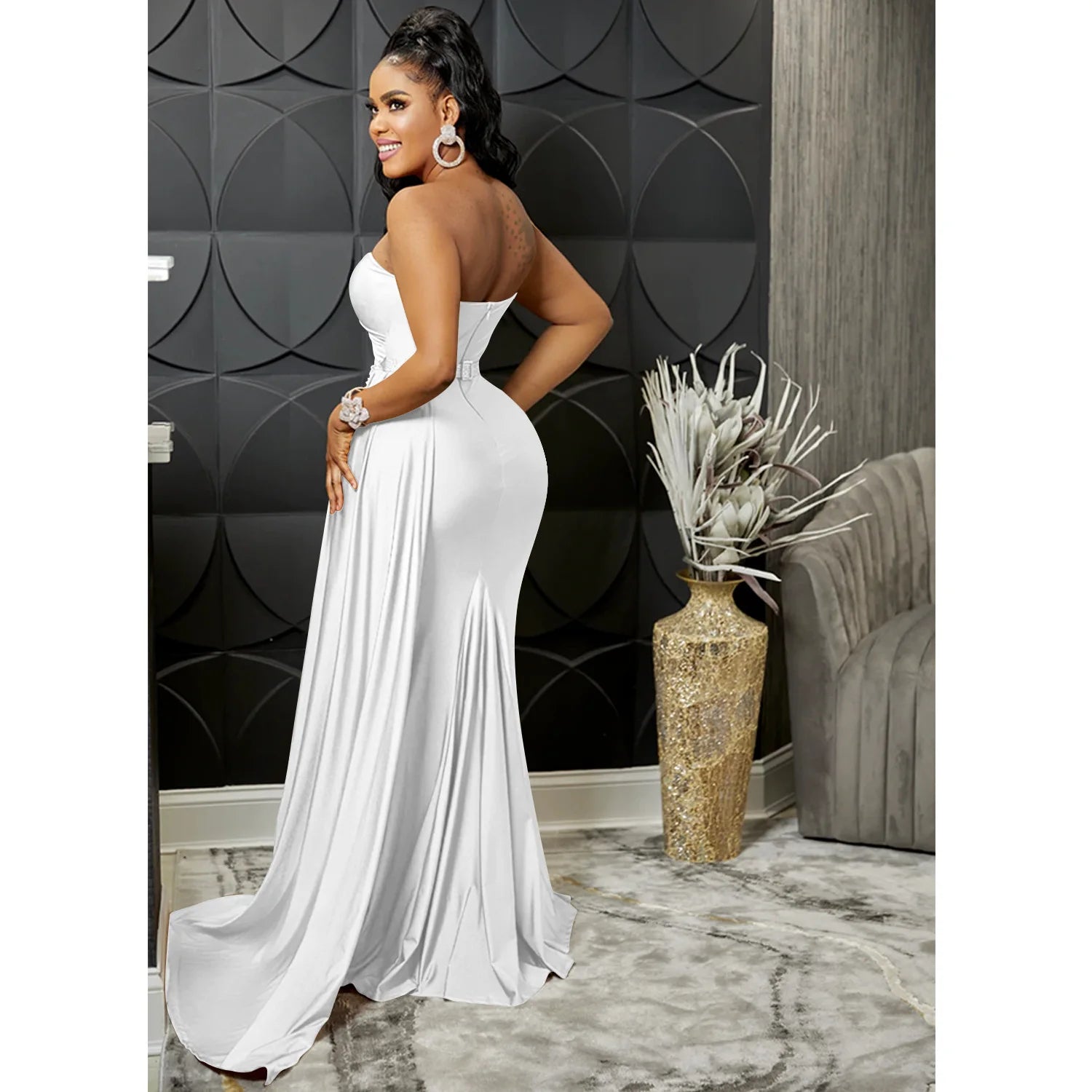 One-Shoulder Mermaid Long Maxi Women Sexy Party Club Even Prom Dresses