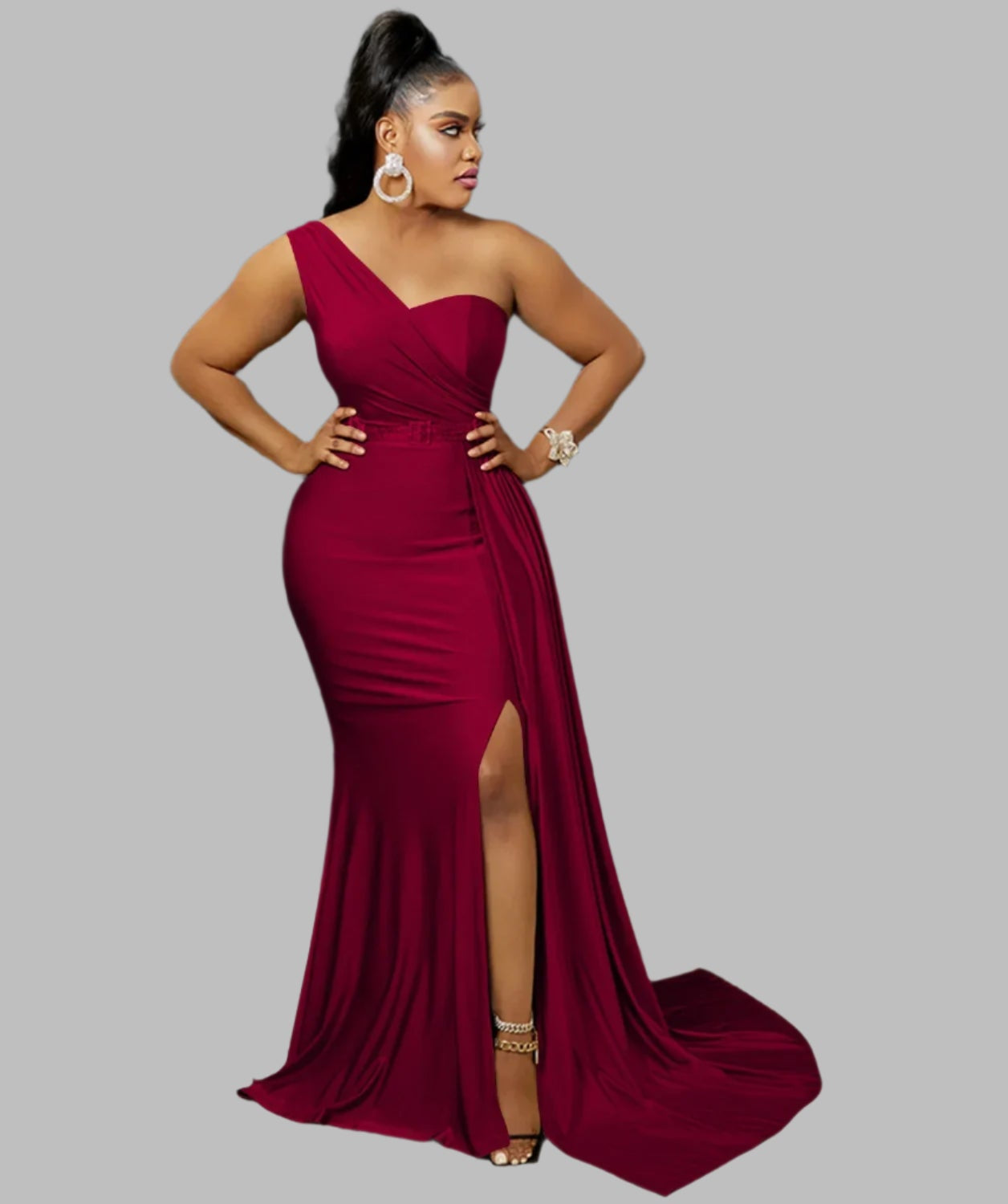 One-Shoulder Mermaid Long Maxi Women Sexy Party Club Even Prom Dresses