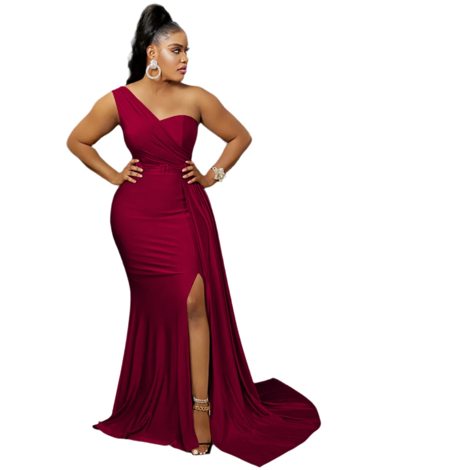 One-Shoulder Mermaid Long Maxi Women Sexy Party Club Even Prom Dresses