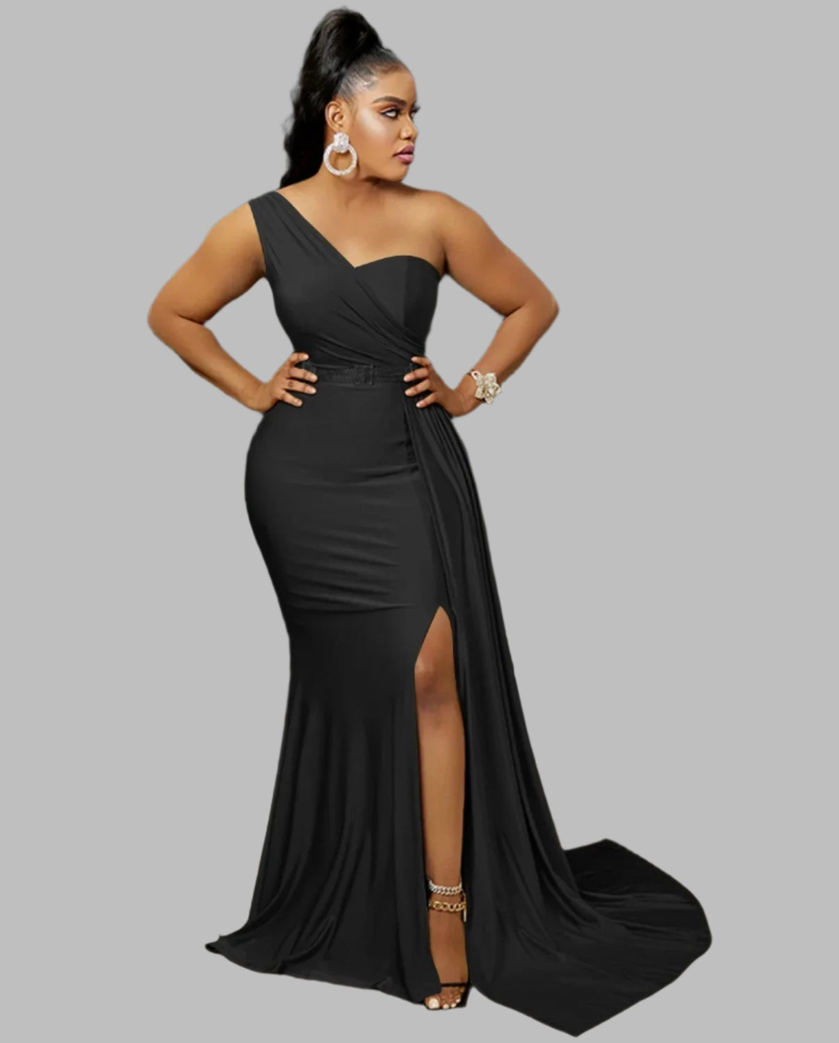 One-Shoulder Mermaid Long Maxi Women Sexy Party Club Even Prom Dresses