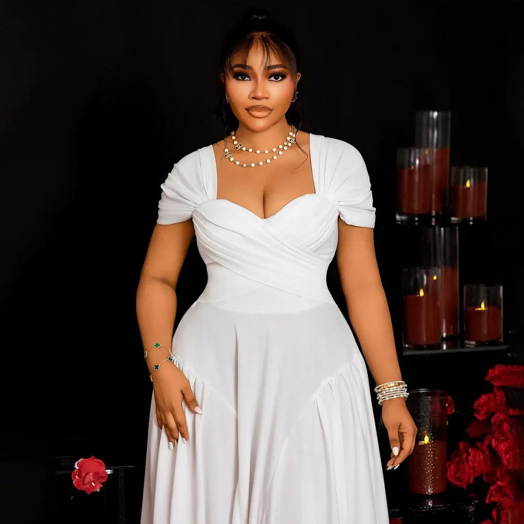 Plus Size Fashionable Elegant Long Strapless Dress for Women Clothing