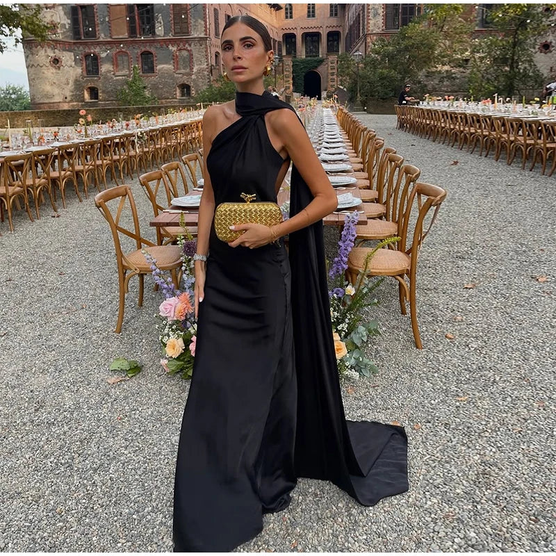 Off-Shoulder Sleeveless Backless Slim Female Maxi Summer Chic Dress