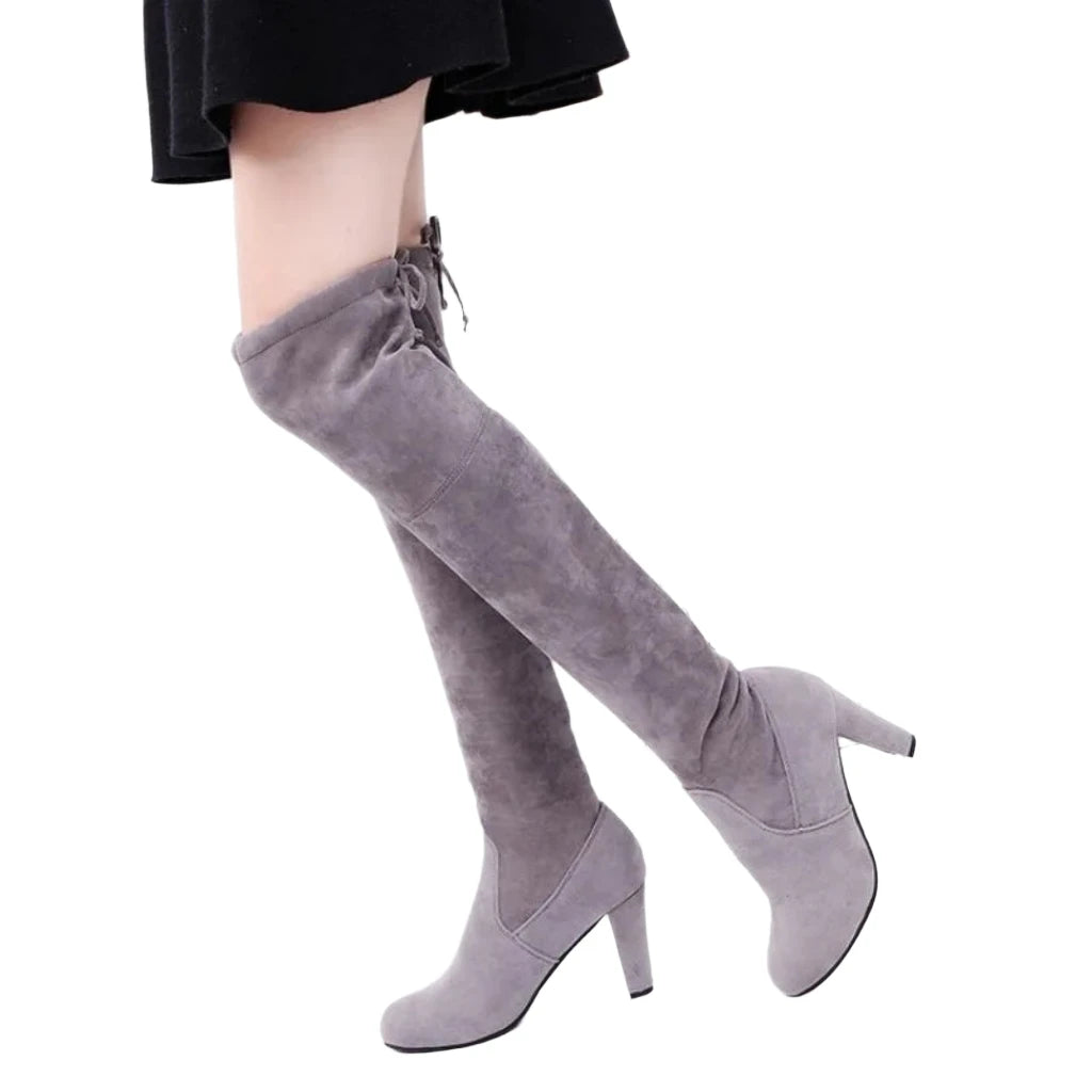 High Boots Over The Knee Boots Abrasive Leather Thick Women's Shoes