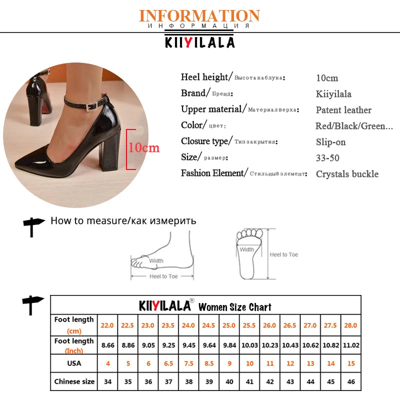 Super High Heel Ankle Strap Pumps Women’s Shoes Pointed Toe Leather