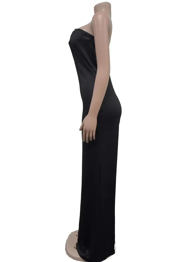 One Piece Outfits Beautiful Strapless Hollow Out Wide Leg Rompers