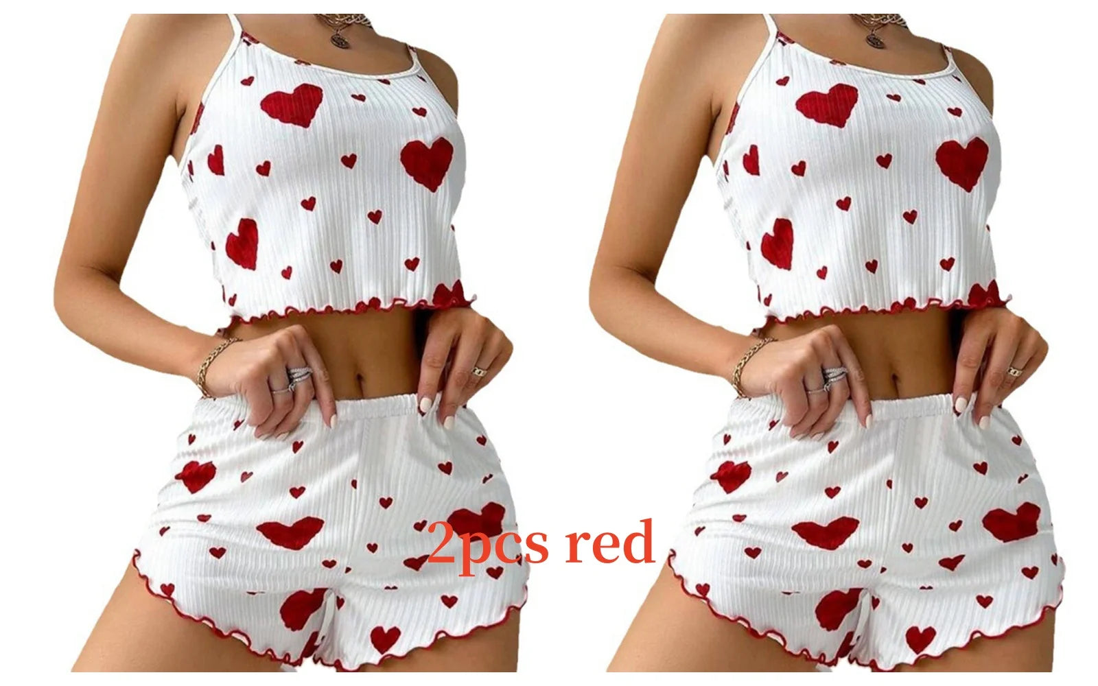 Women's Pajamas Set Sleepwear 2 PCS Short Tank Tops And Shorts Casual
