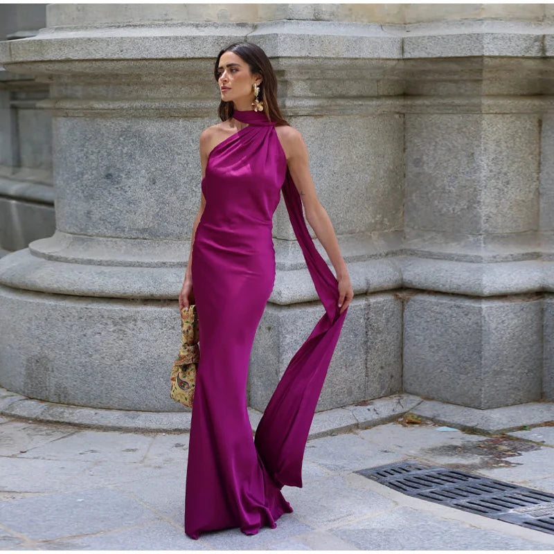 Off-Shoulder Sleeveless Backless Slim Female Maxi Summer Chic Dress