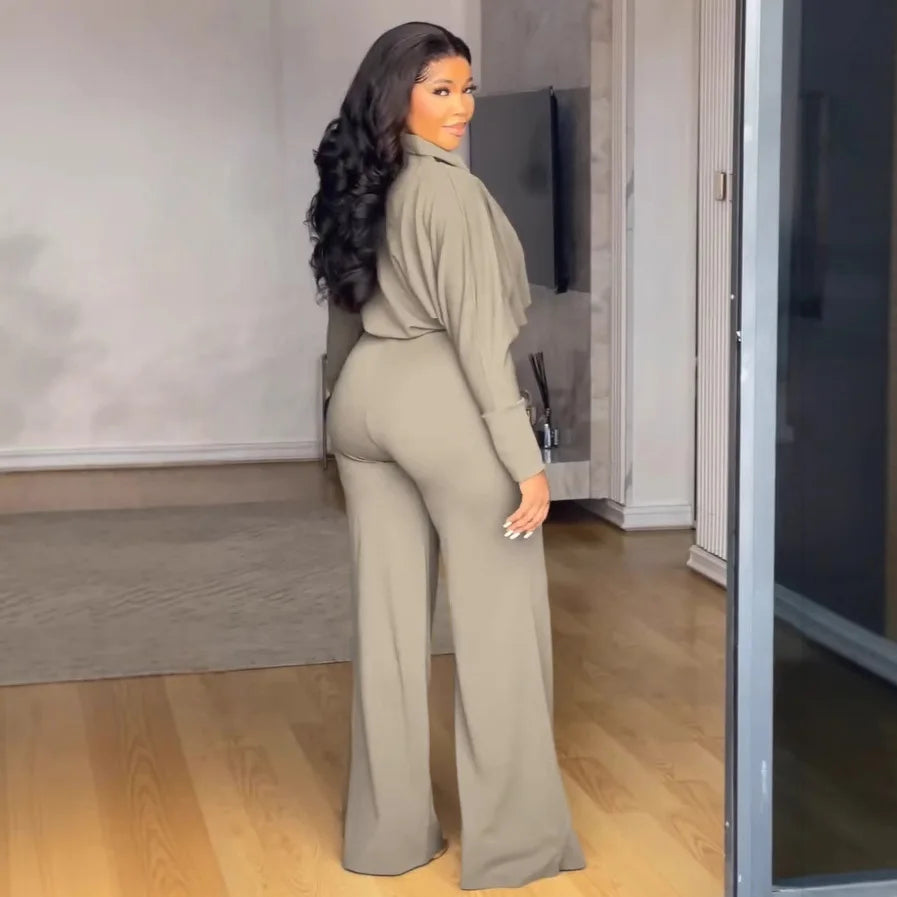 Turn Down Collar Long Sleeve Patchwork Elegant Fashion Office Outfit