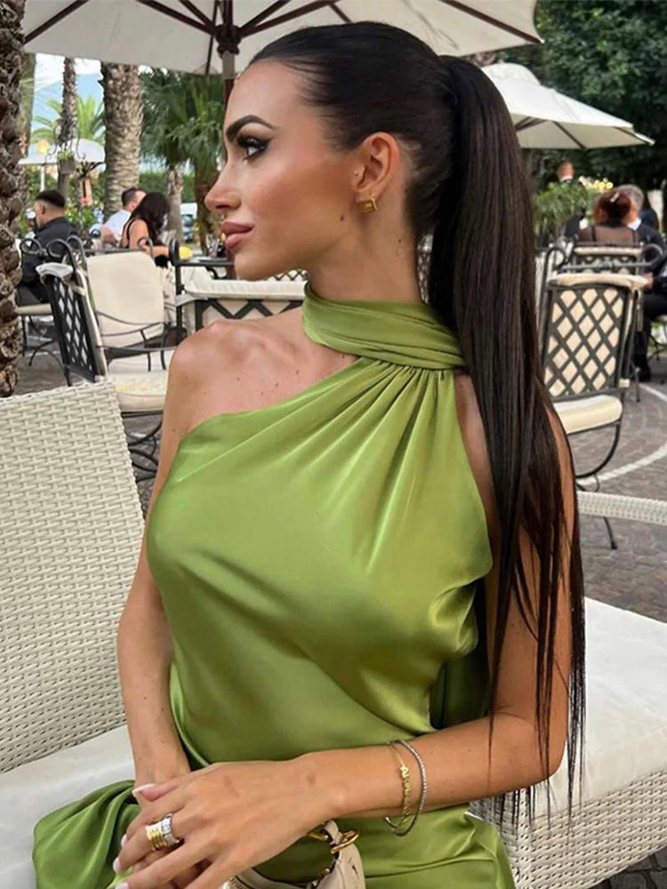 Off-Shoulder Sleeveless Backless Slim Female Maxi Summer Chic Dress