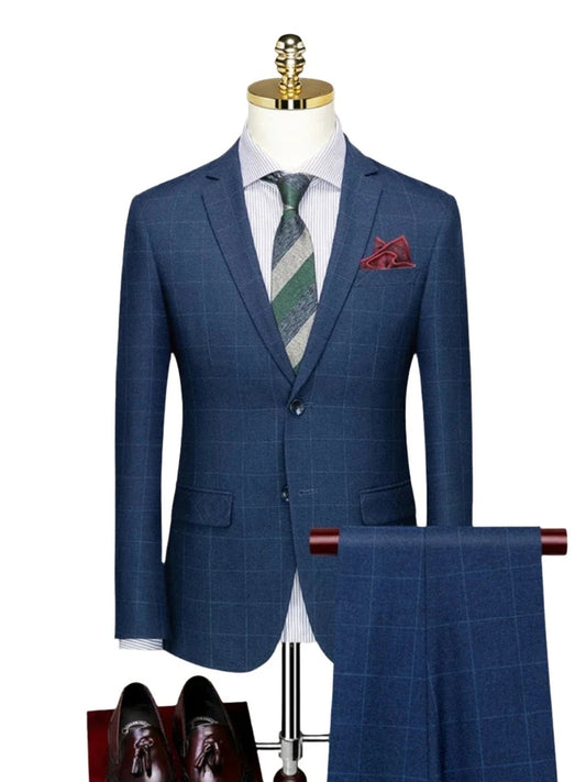 Blazer Vest Pants Luxury High-end Plaid Casual Business Suit Set