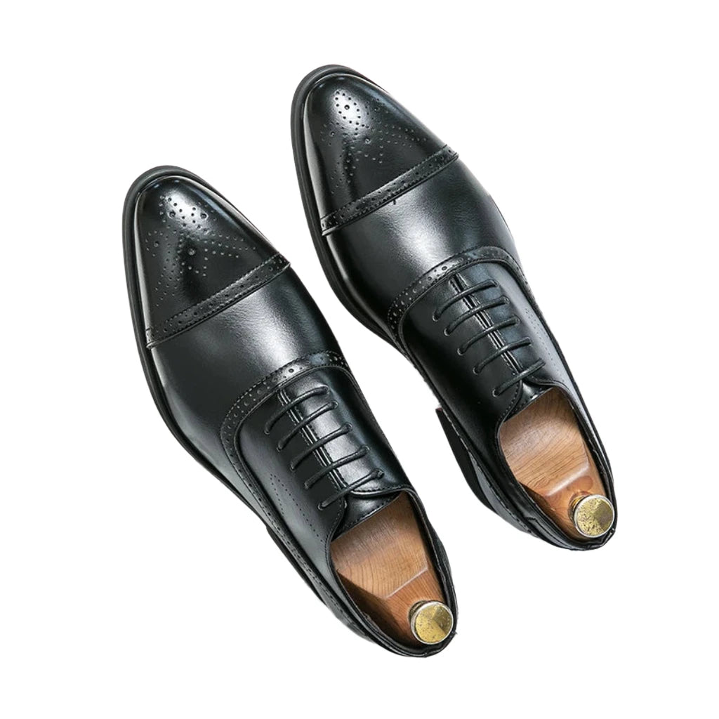 Oxford Men's Red Sole Business Casual Lace-up Brogue Dress Shoes