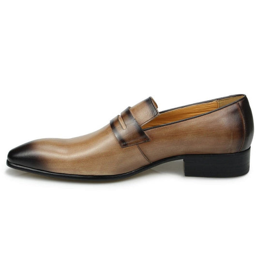 Elegant Men's Shoes High-Quality Vintage Leather Loafers