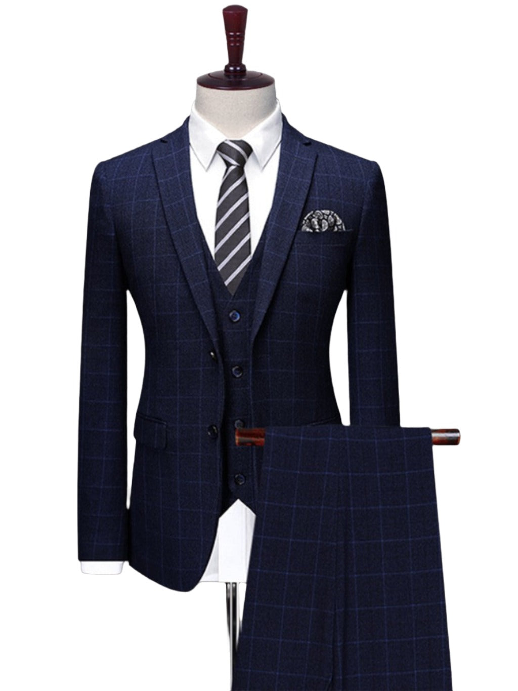 Men's Three-Piece Slim Fit Bridegroom Wedding Suit Set