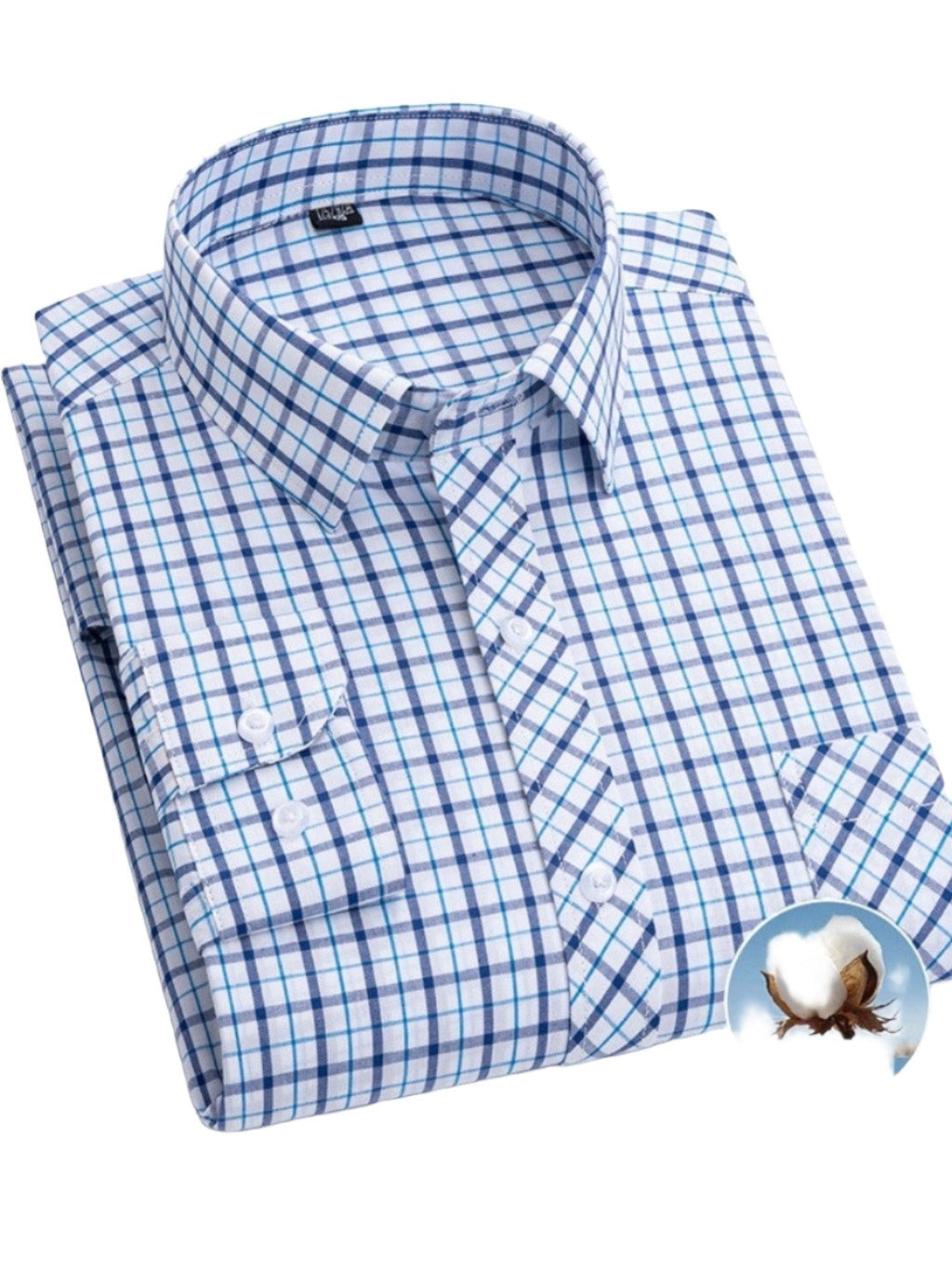 Men Button Up Short Sleeves Casual Cotton Plaid Gingham Dress Shirt