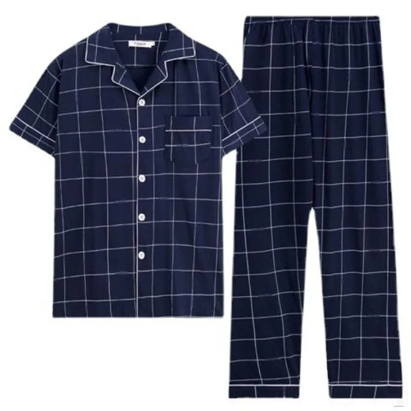 Button-up Top & Pant Men's Plus Size Pajama Loungewear Casual Fashion